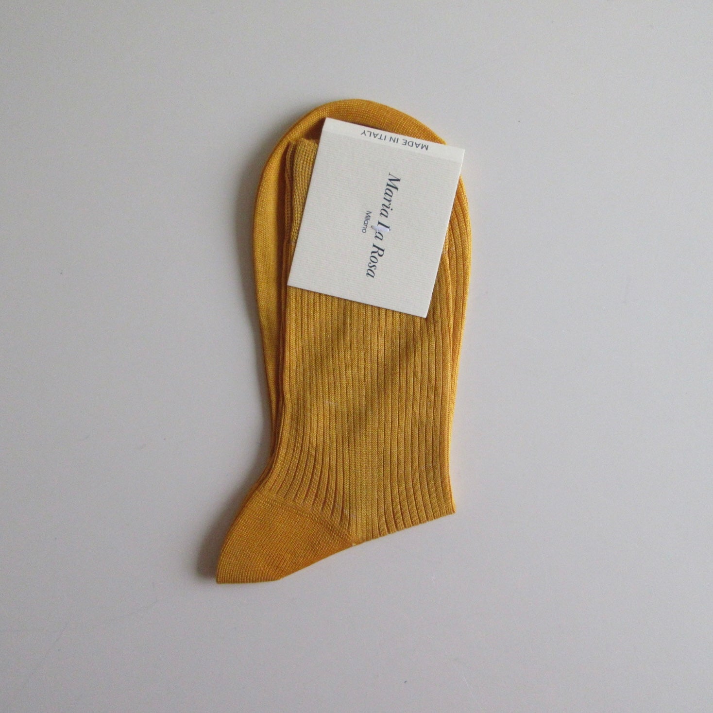 One Ribbed Socks Gold
