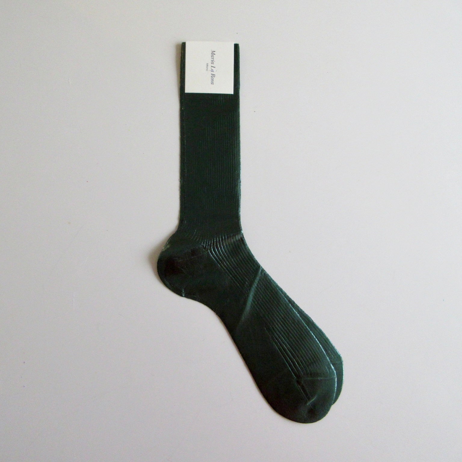 One Ribbed Laminated Socks Men's Forest Green