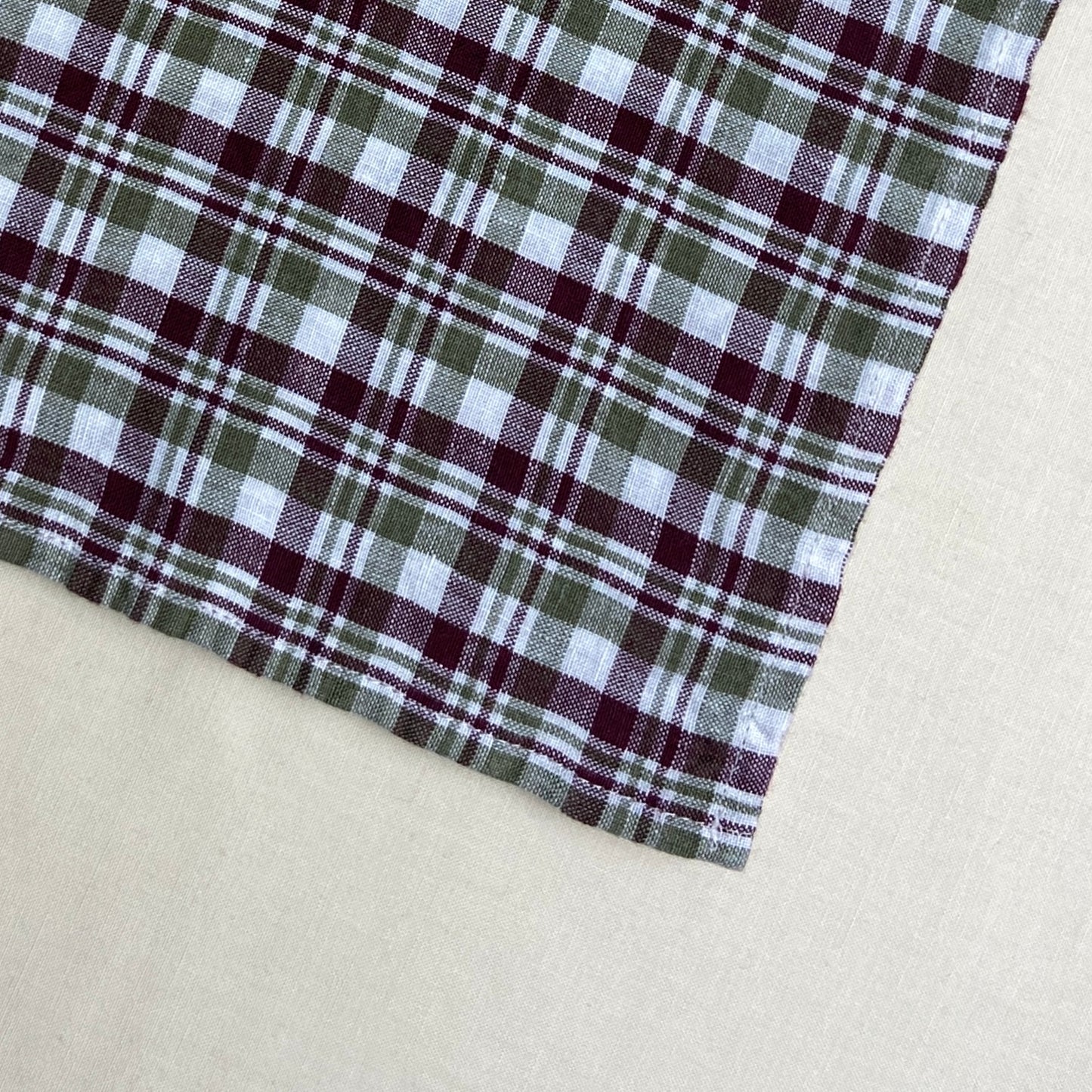 Linen Napkin - Bordeaux Plaid