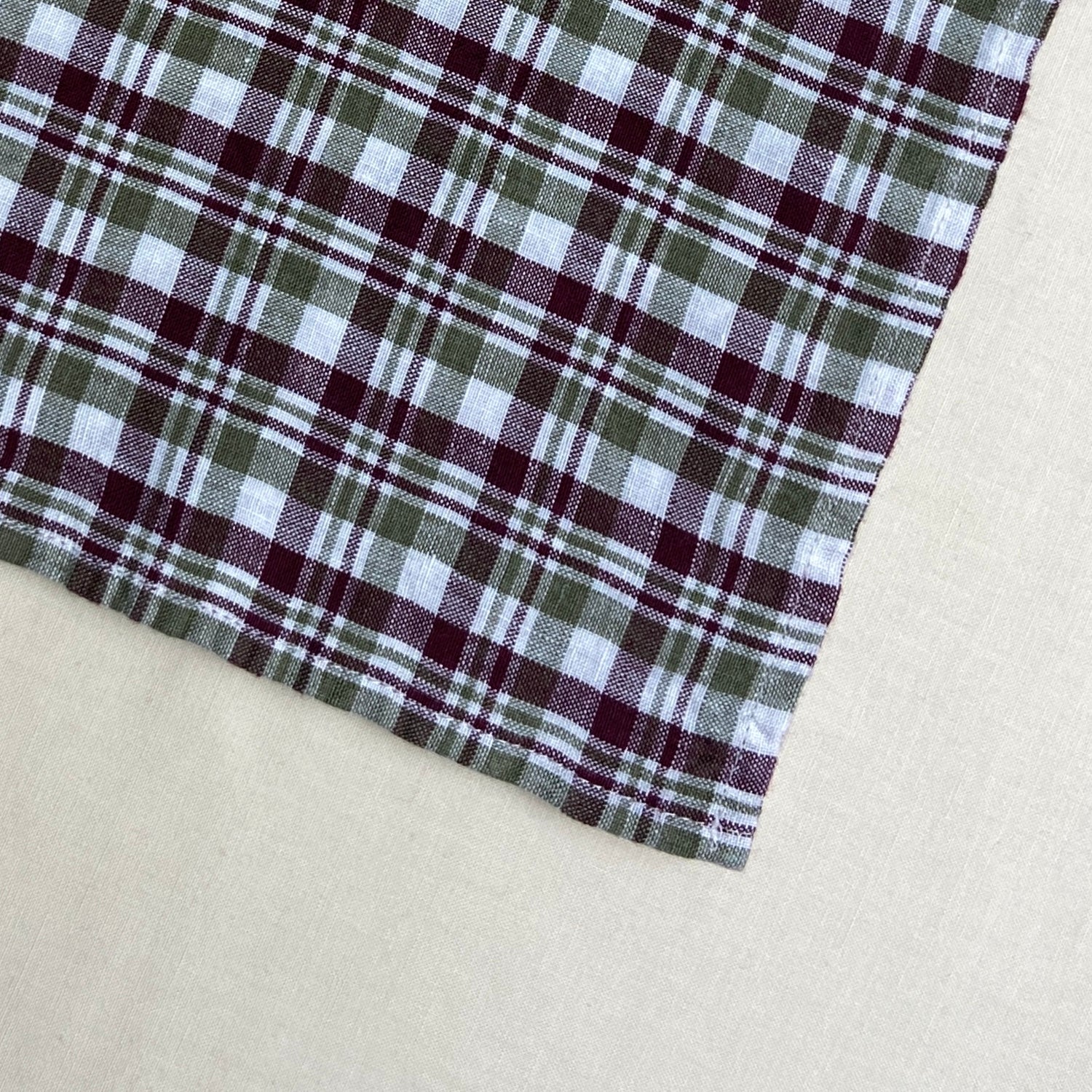 Linen Napkin - Bordeaux Plaid