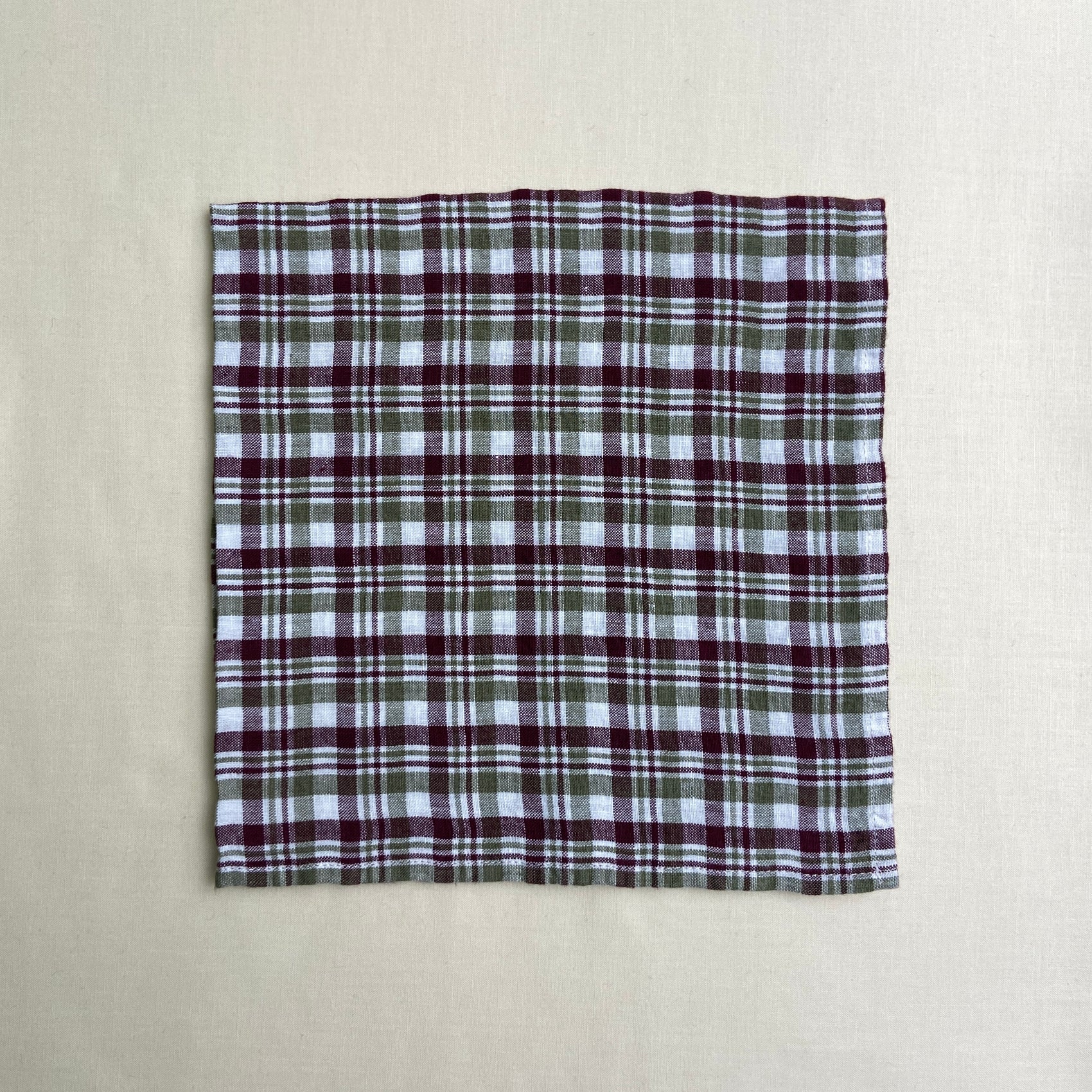 Linen Napkin - Bordeaux Plaid