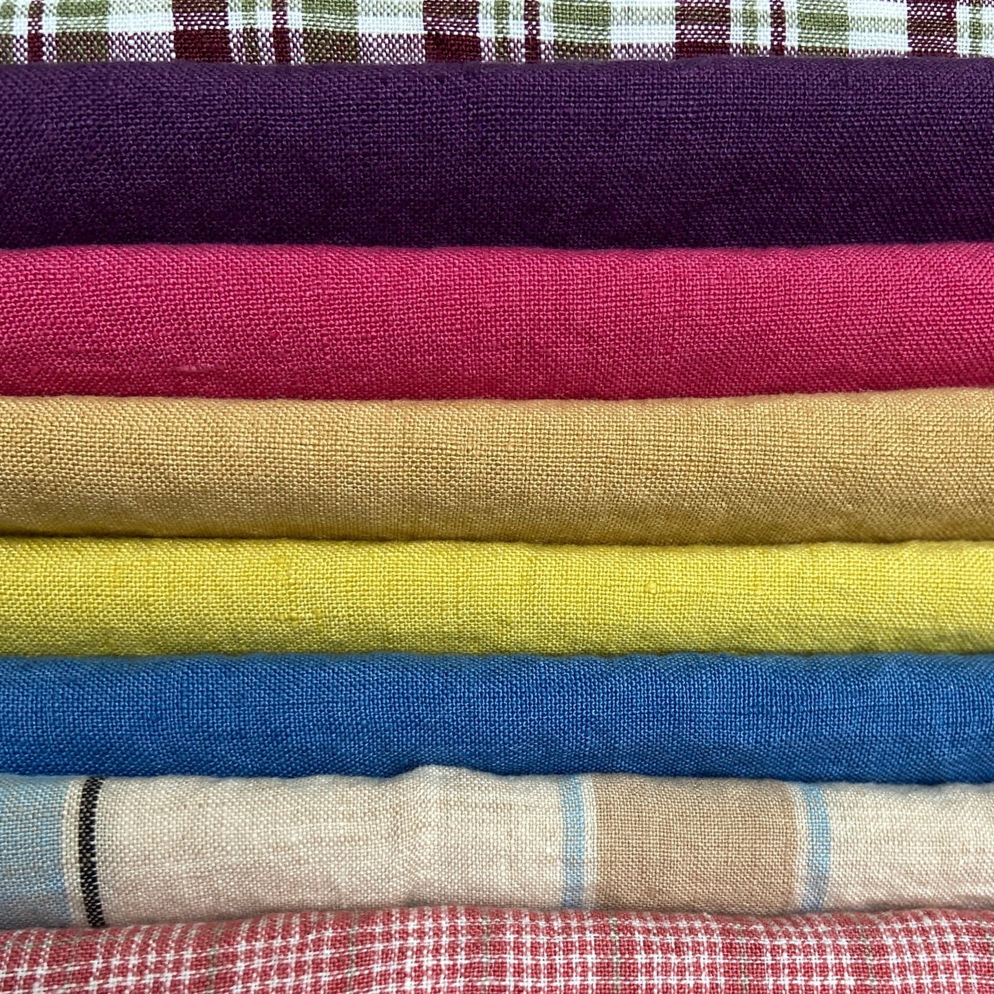 Linen Napkin - Bordeaux Plaid