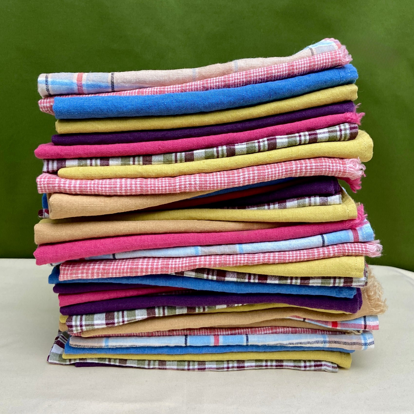 Linen Napkin - Bordeaux Plaid