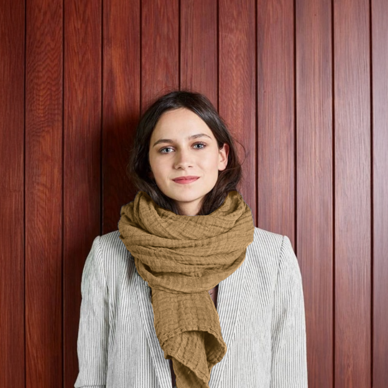 Linen Scarf Light Caramel