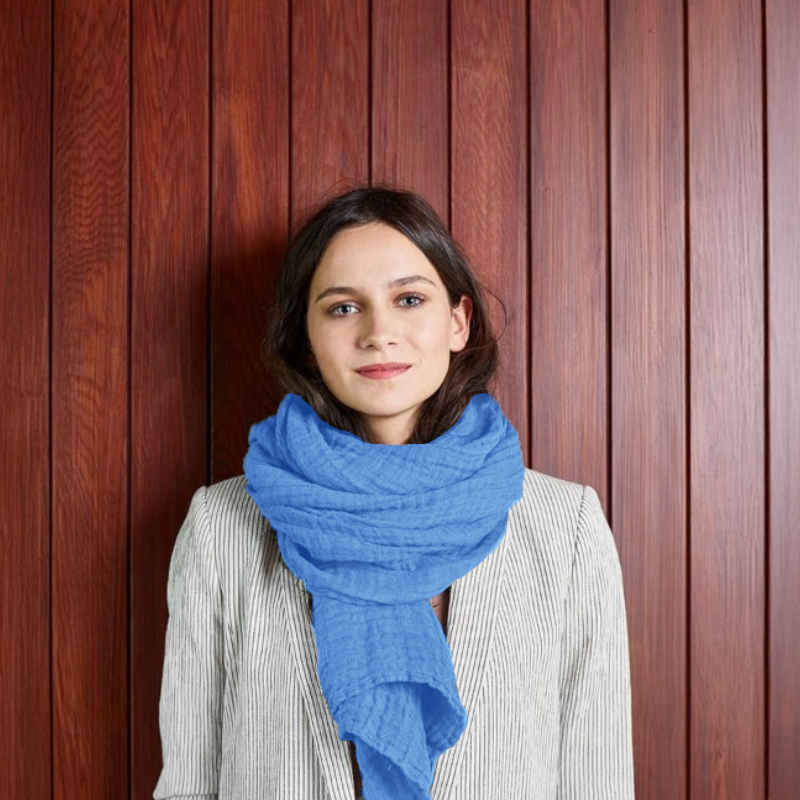 Linen Scarf Azure