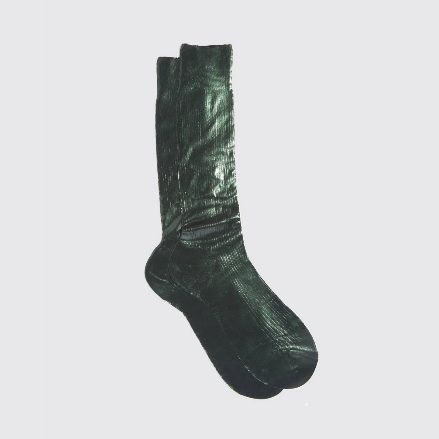 One Ribbed Laminated Socks Men's Forest Green