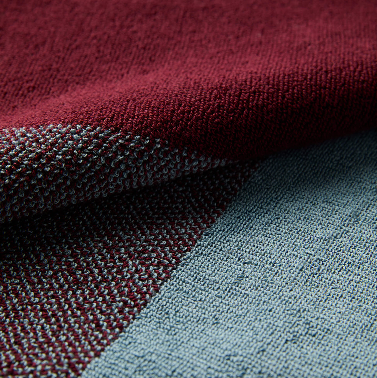 Lex Pott Bath Towel Set - Sky Blue/Bordeaux