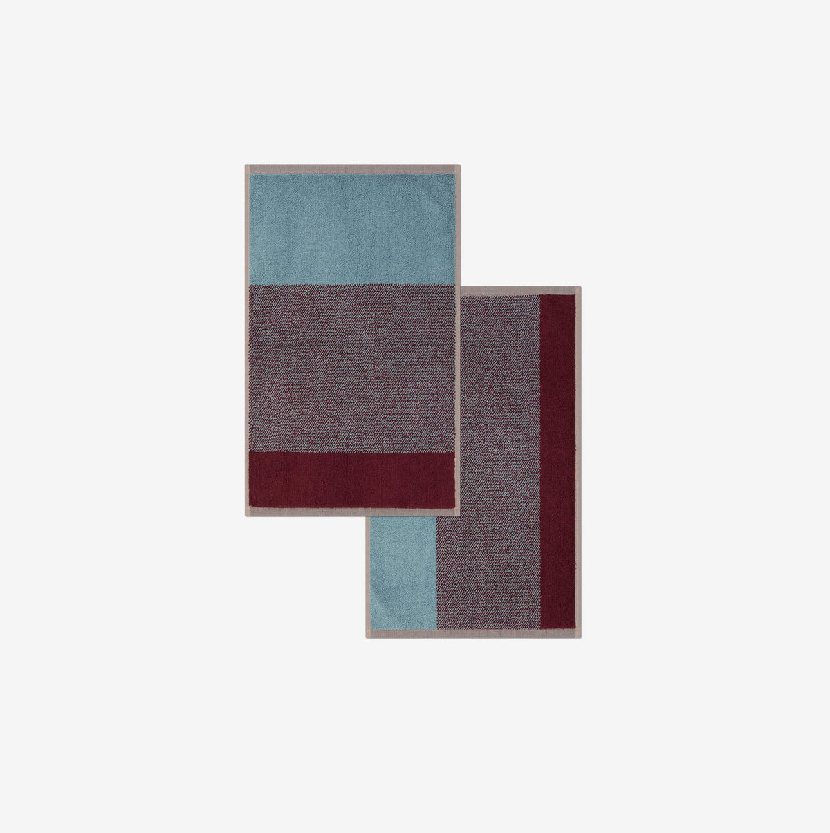 Lex Pott Guest Towel Set - Sky Blue/Bordeaux