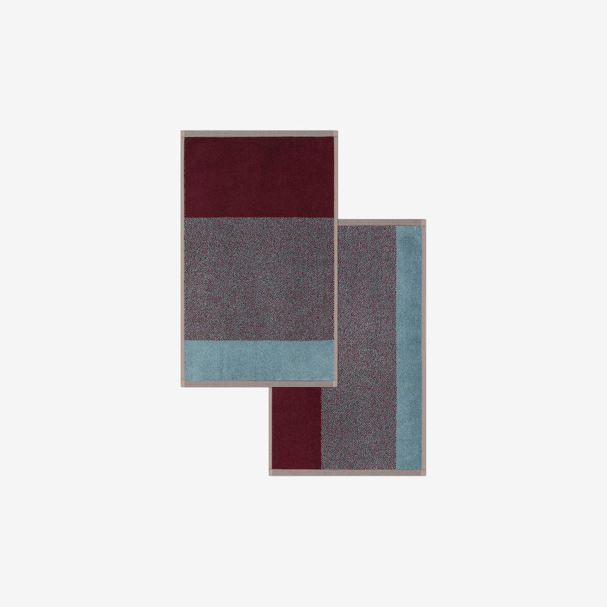 Lex Pott Guest Towel Set - Sky Blue/Bordeaux