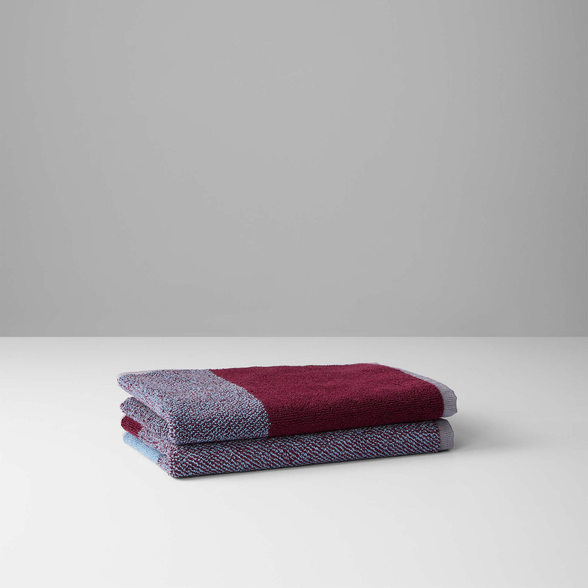 Lex Pott Guest Towel Set - Sky Blue/Bordeaux