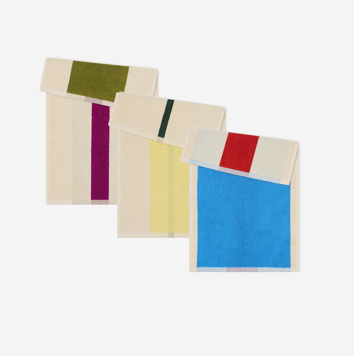 Martens & Martens Guest Towel Set - Aqua Fuchsia Yellow