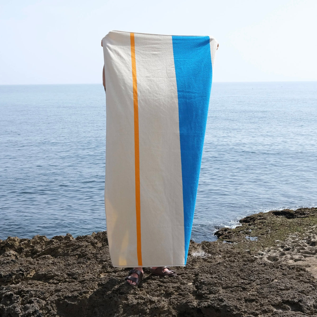 Martens & Martens Bath Sheet/Beach Towel - Aqua Orange Purple Yellow