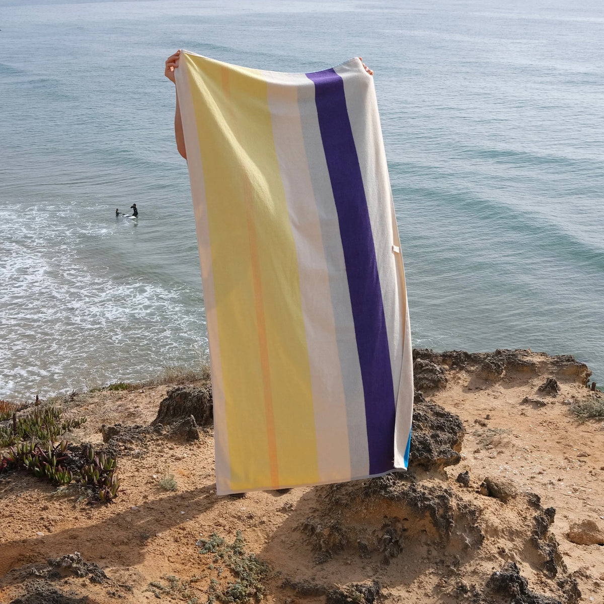 Martens & Martens Bath Sheet/Beach Towel - Aqua Orange Purple Yellow
