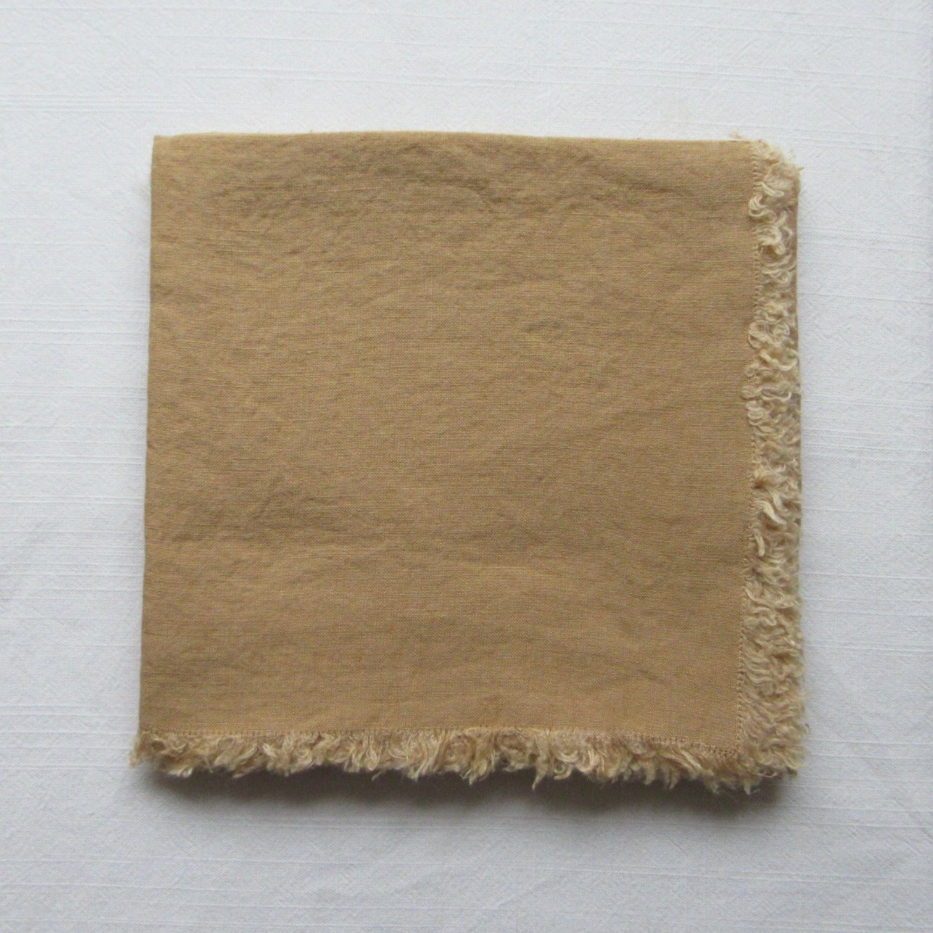 Fringed Napkin Set of 6 Light Caramel