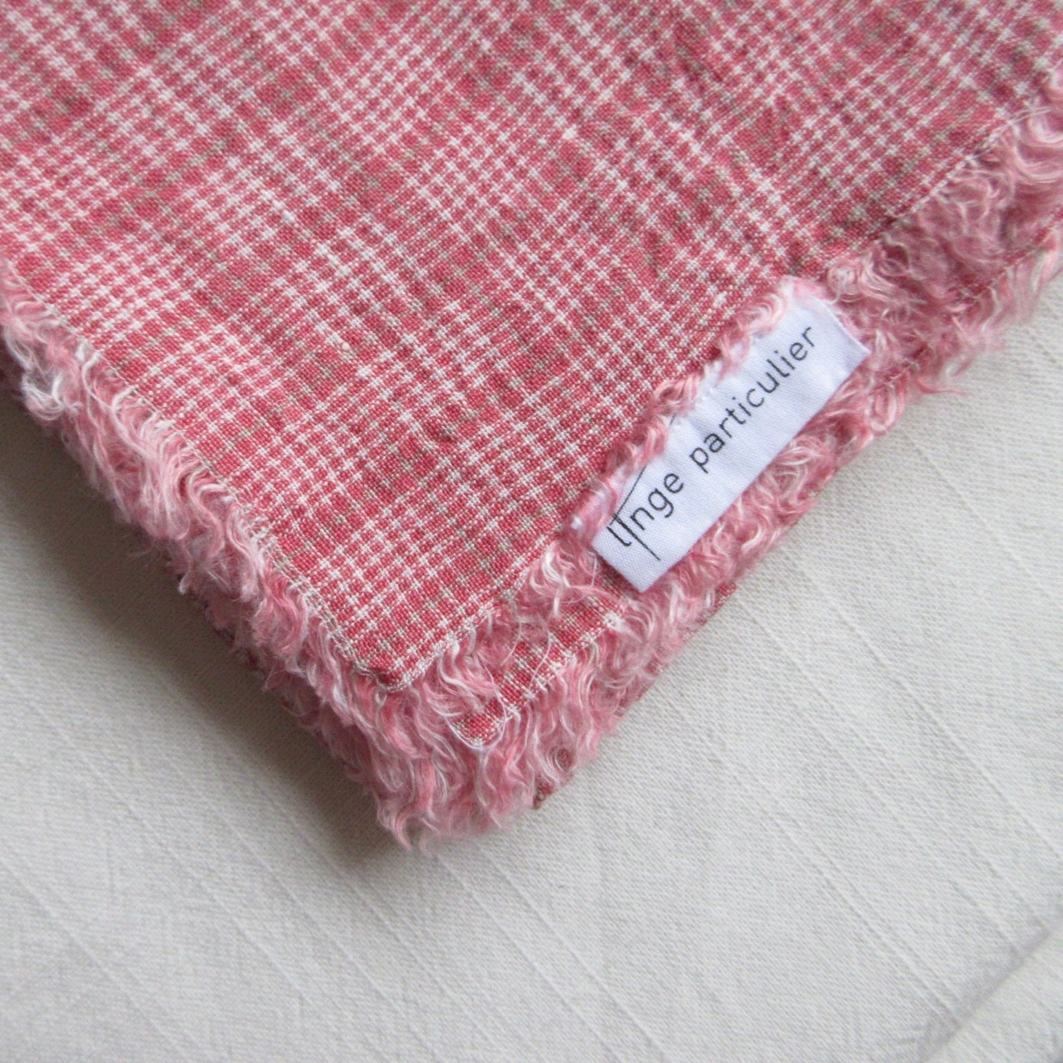 Fringed Napkin Set of 6 Red Check