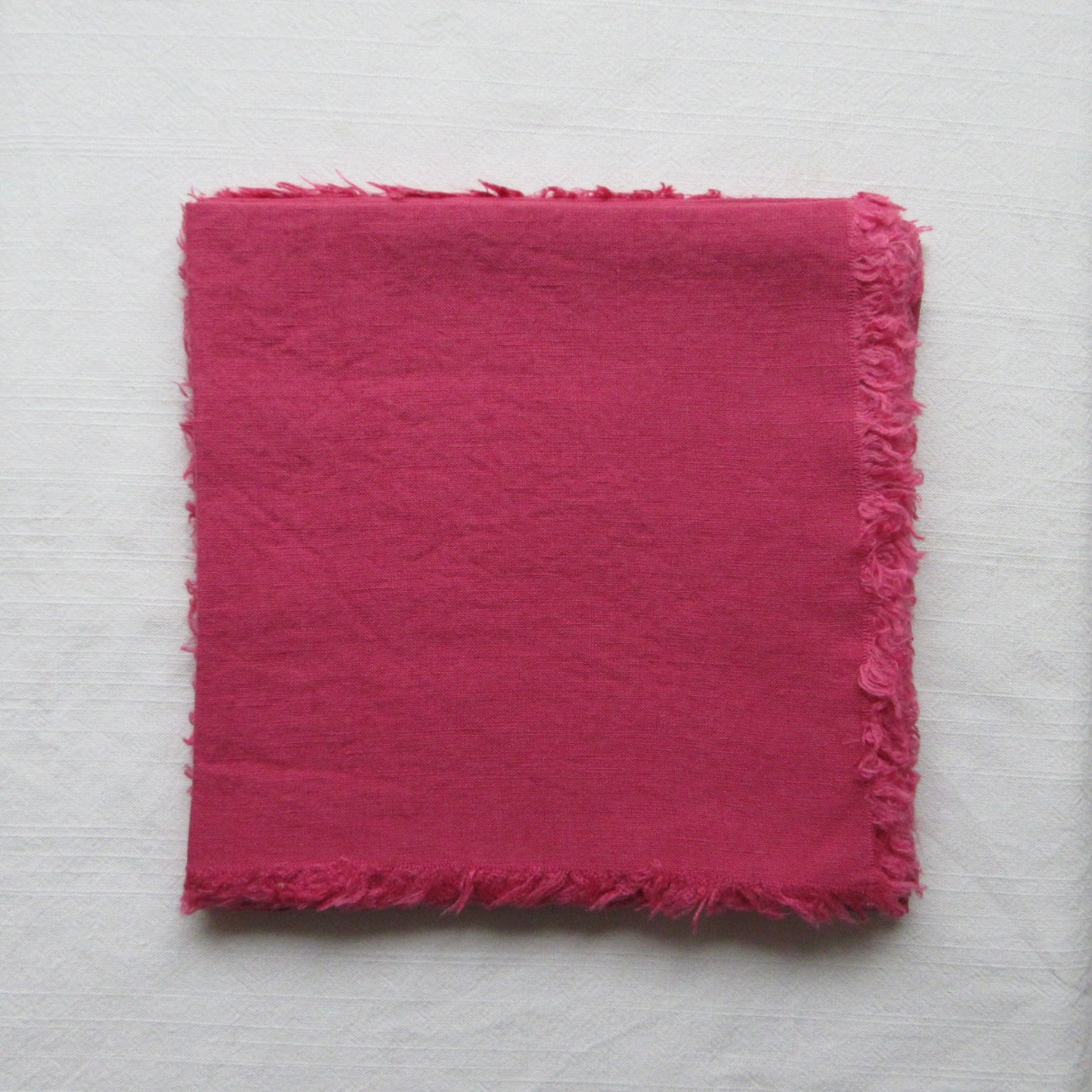 Fringed Napkin Set of 6 Tyrian Pink