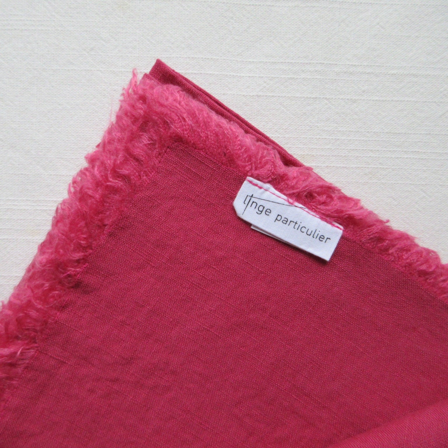 Fringed Napkin Set of 6 Tyrian Pink