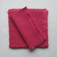 Fringed Napkin Set of 6 Tyrian Pink
