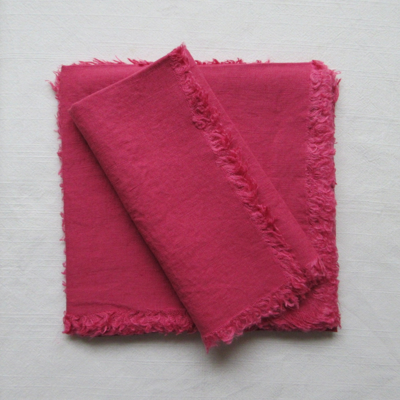 Fringed Napkin Set of 6 Tyrian Pink