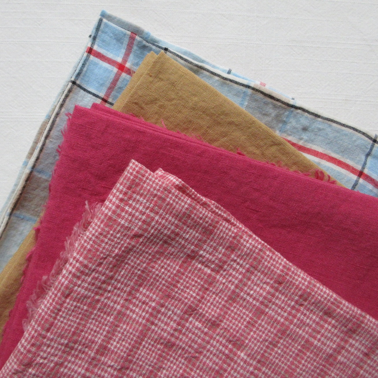 Fringed Napkin Set of 6 Red Check