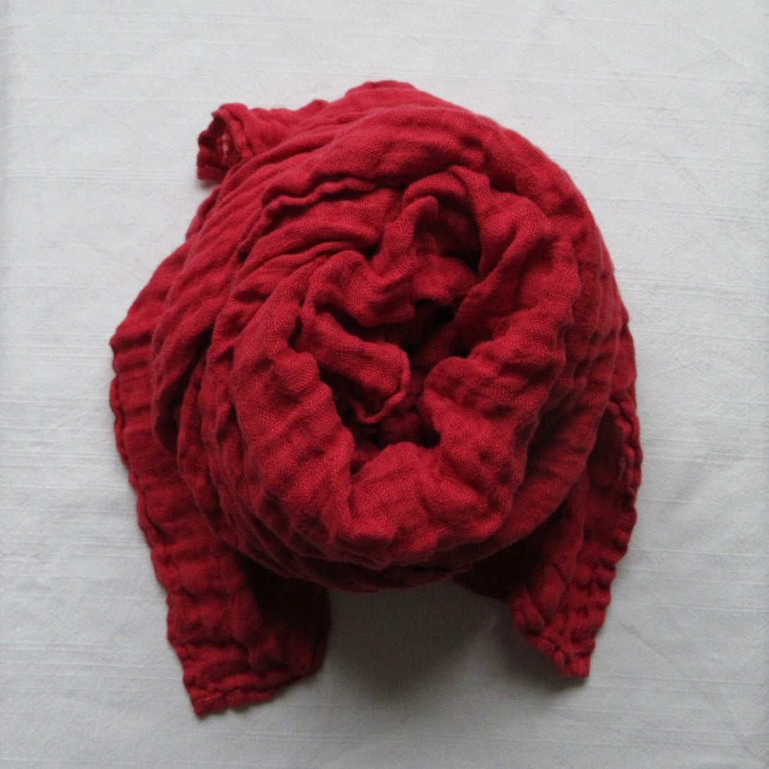 Linen Scarf Red