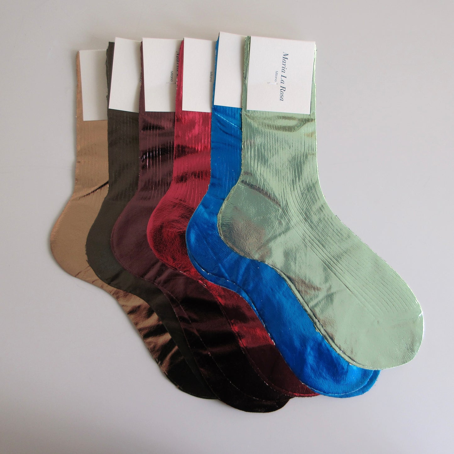 One Ribbed Laminated Socks Cielo