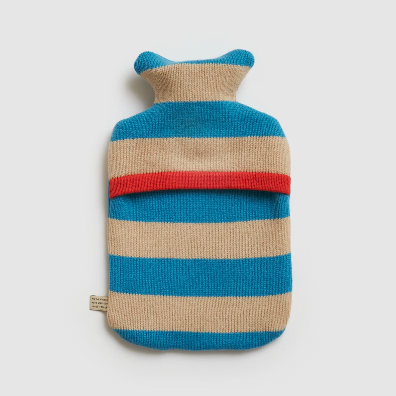 Stripe Oatmeal & Turquoise Hot Water Bottle & Cover