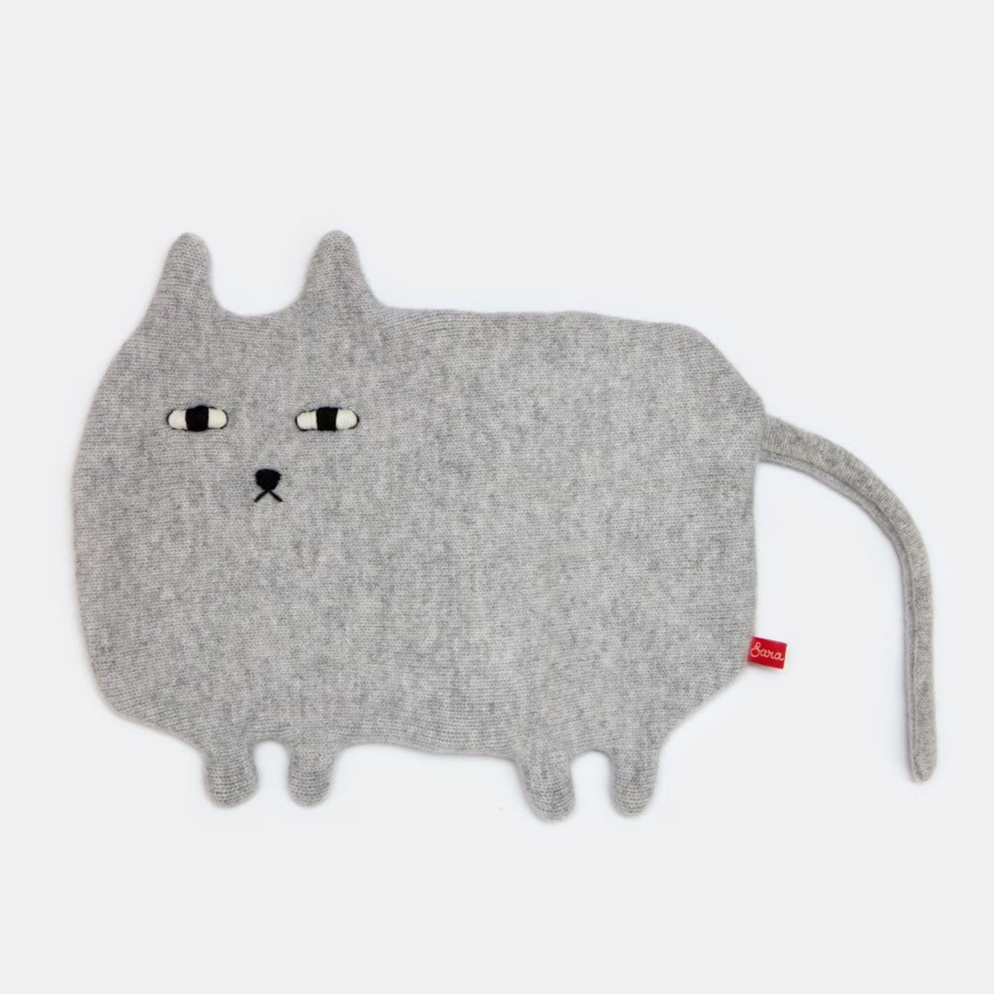 Ernest Grey Cat Hot Water Bottle Cover and Bottle