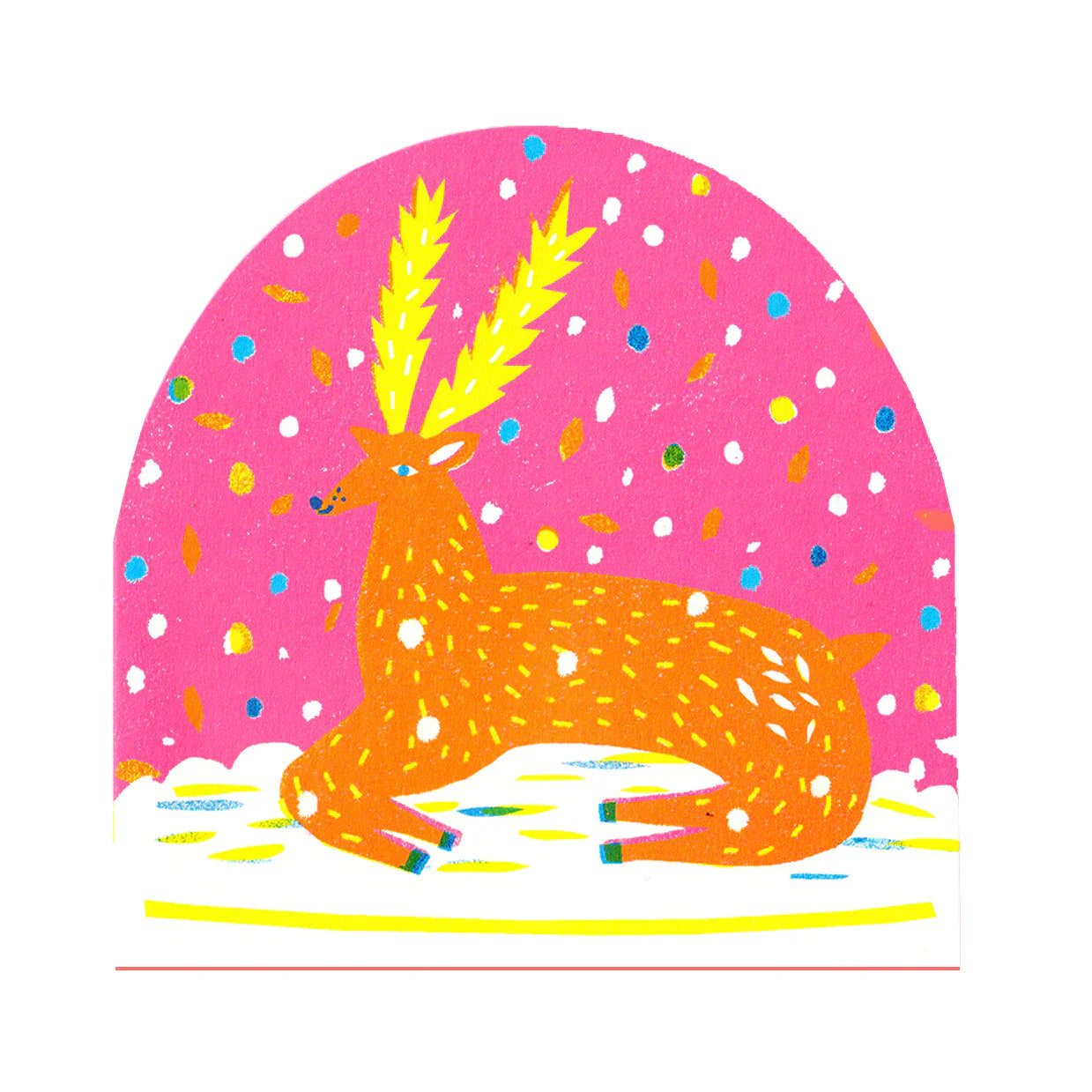 Reindeer Snowglobe Card