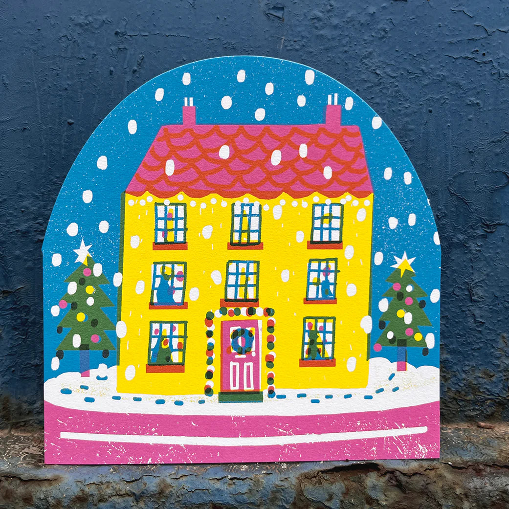 House Snowglobe Card