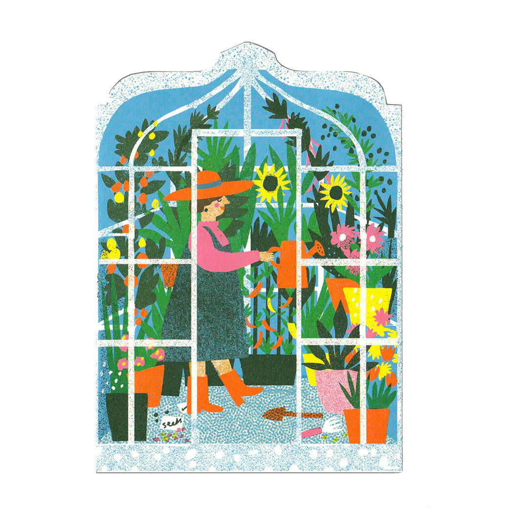 Green House Die Cut Card