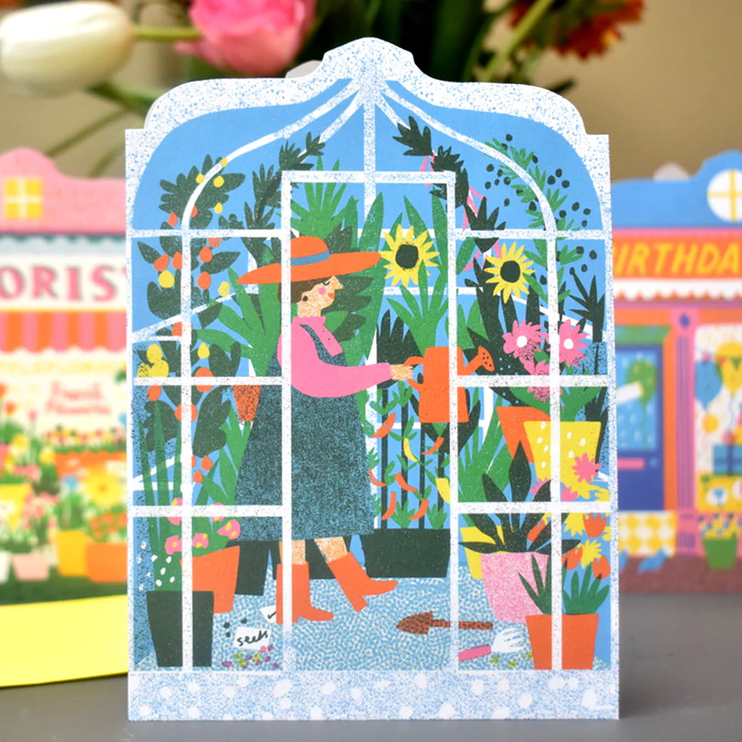 Green House Die Cut Card