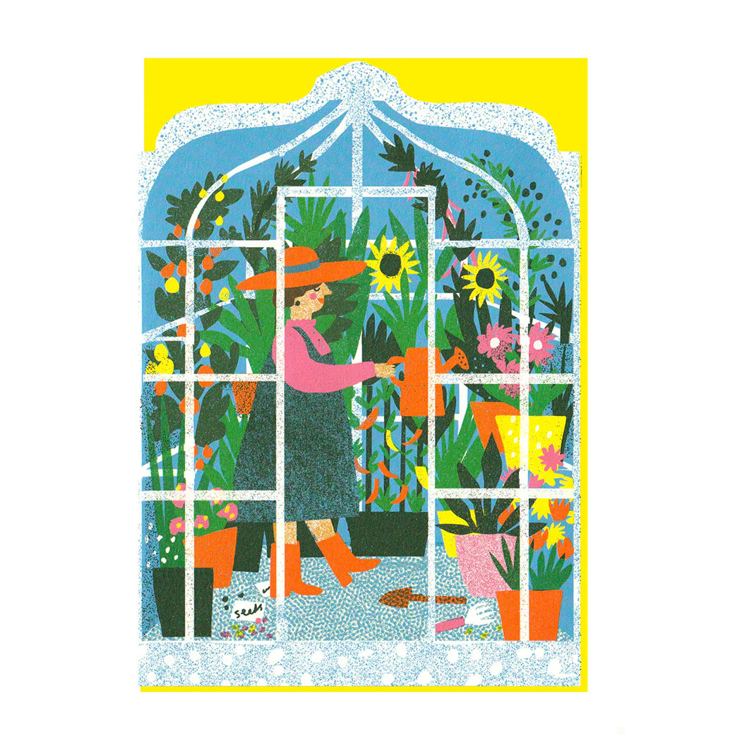 Green House Die Cut Card