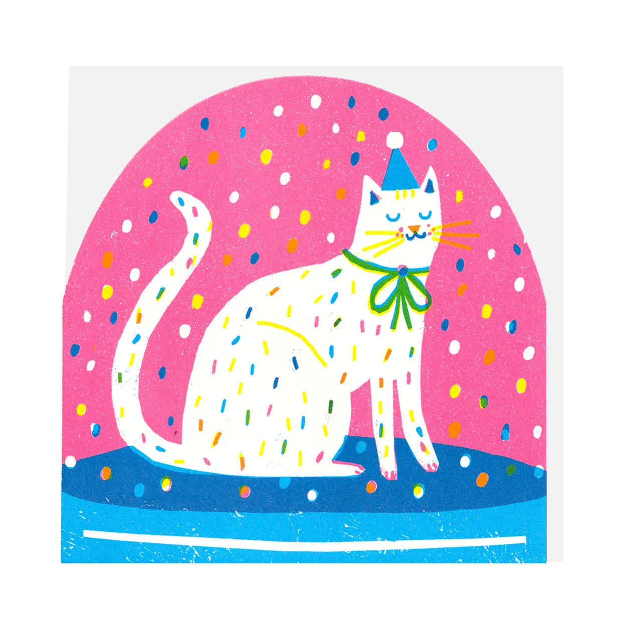Party Cat Snowglobe Card
