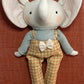 Elephant Heirloom Doll in Ocre Check Trousers