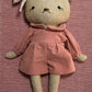 Bear Heirloom Doll in a Dusty Rose Romper