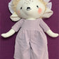 Hedgehog Heirloom Doll in a Lavender Jumpsuit
