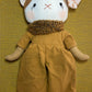 Cat Heirloom Doll in an Ocre Jumpsuit
