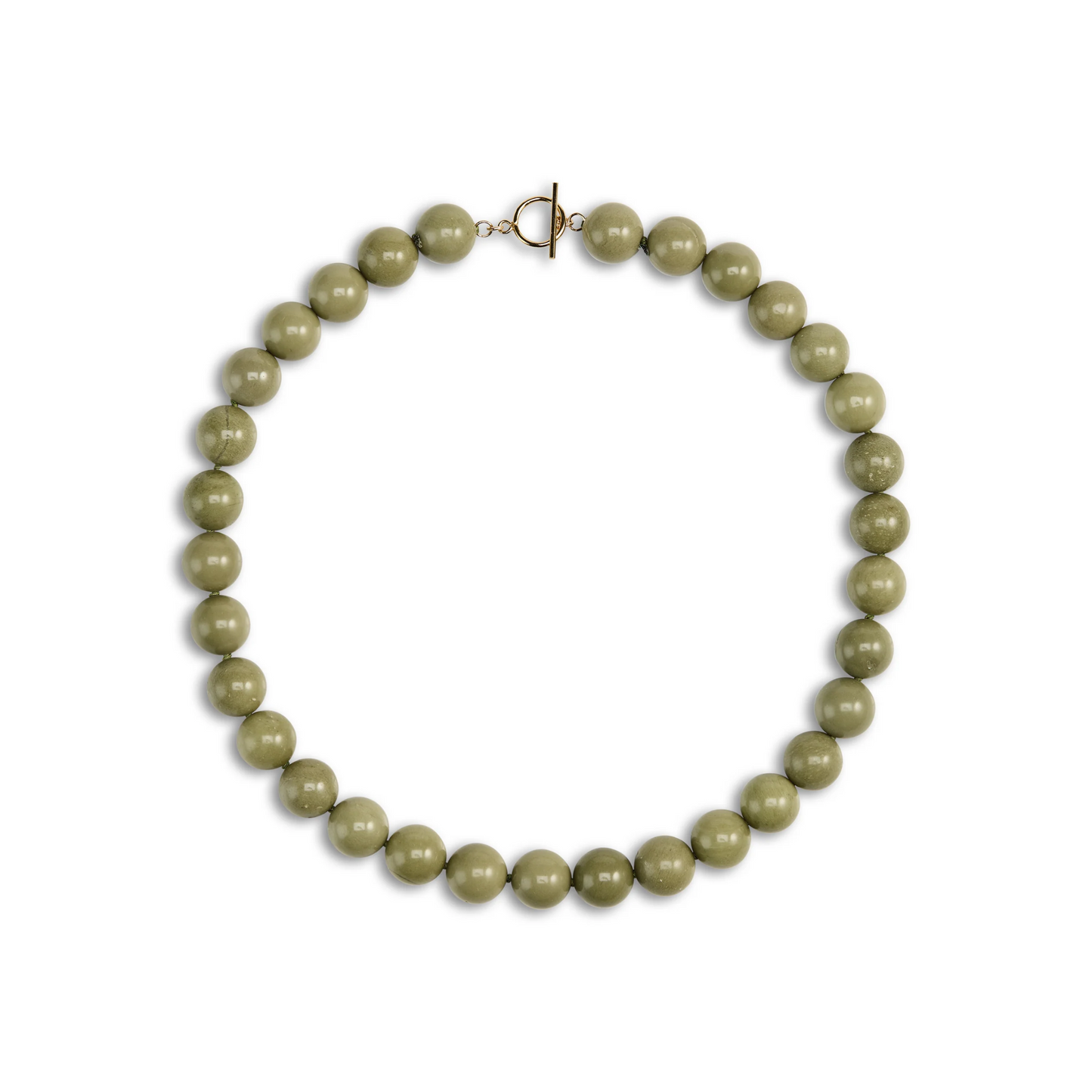 Grande Boule Avocado Jasper Necklace