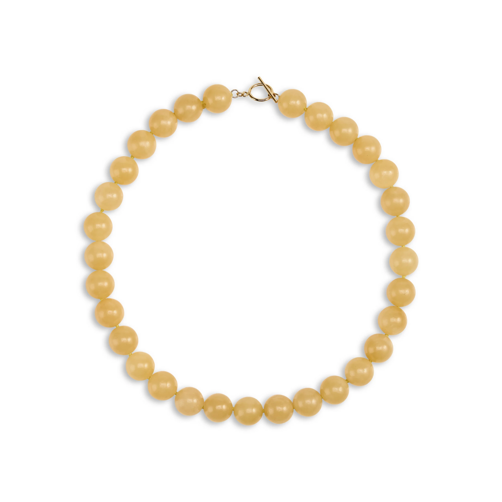Grande Boule Honey Jade Necklace