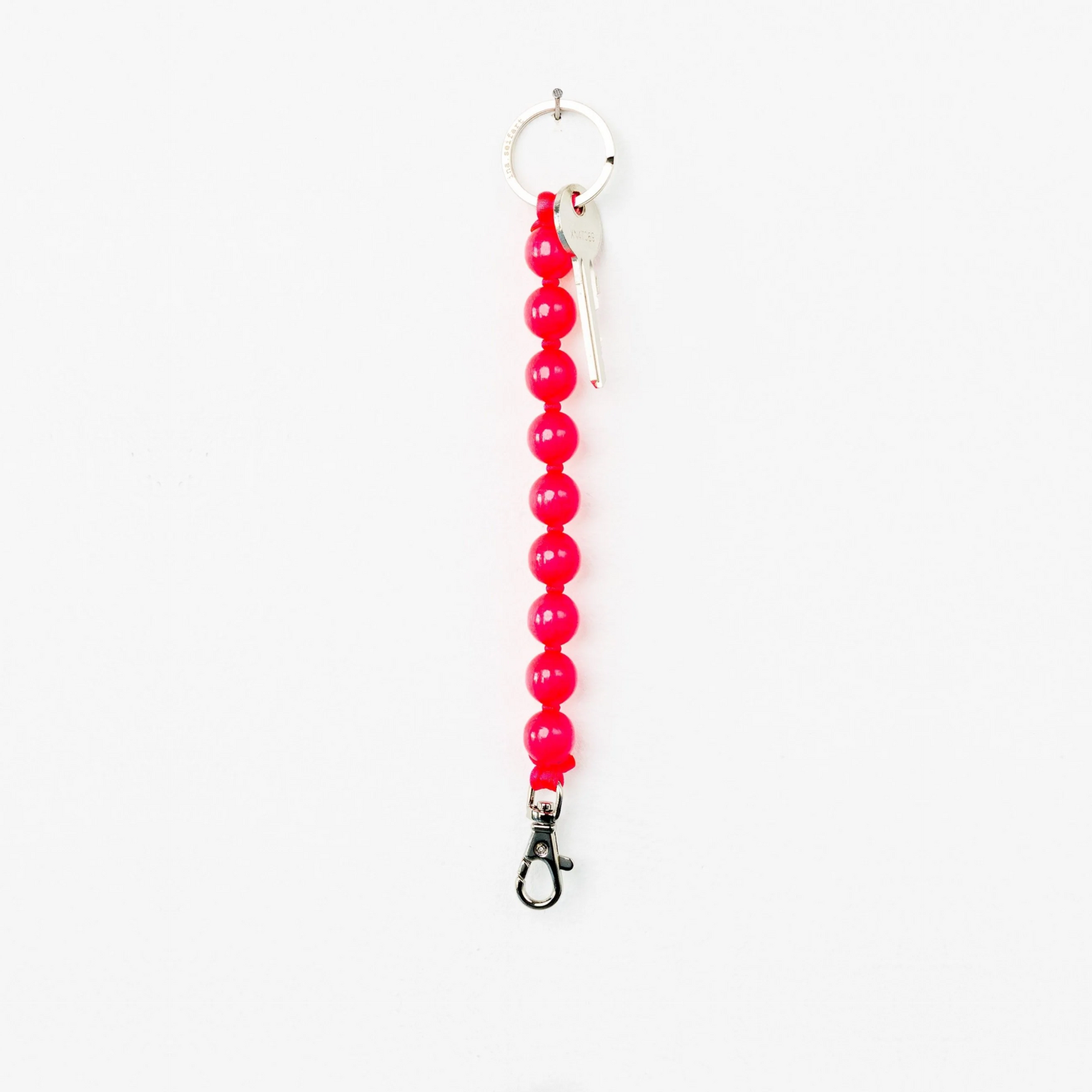 Beaded Key Holder Neon Pink