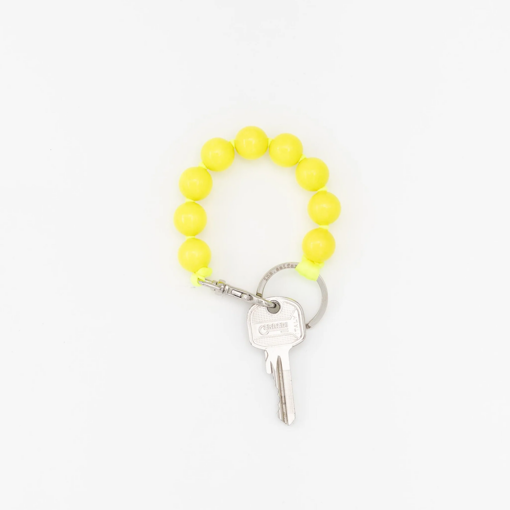 Beaded Key Holder Neon Yellow