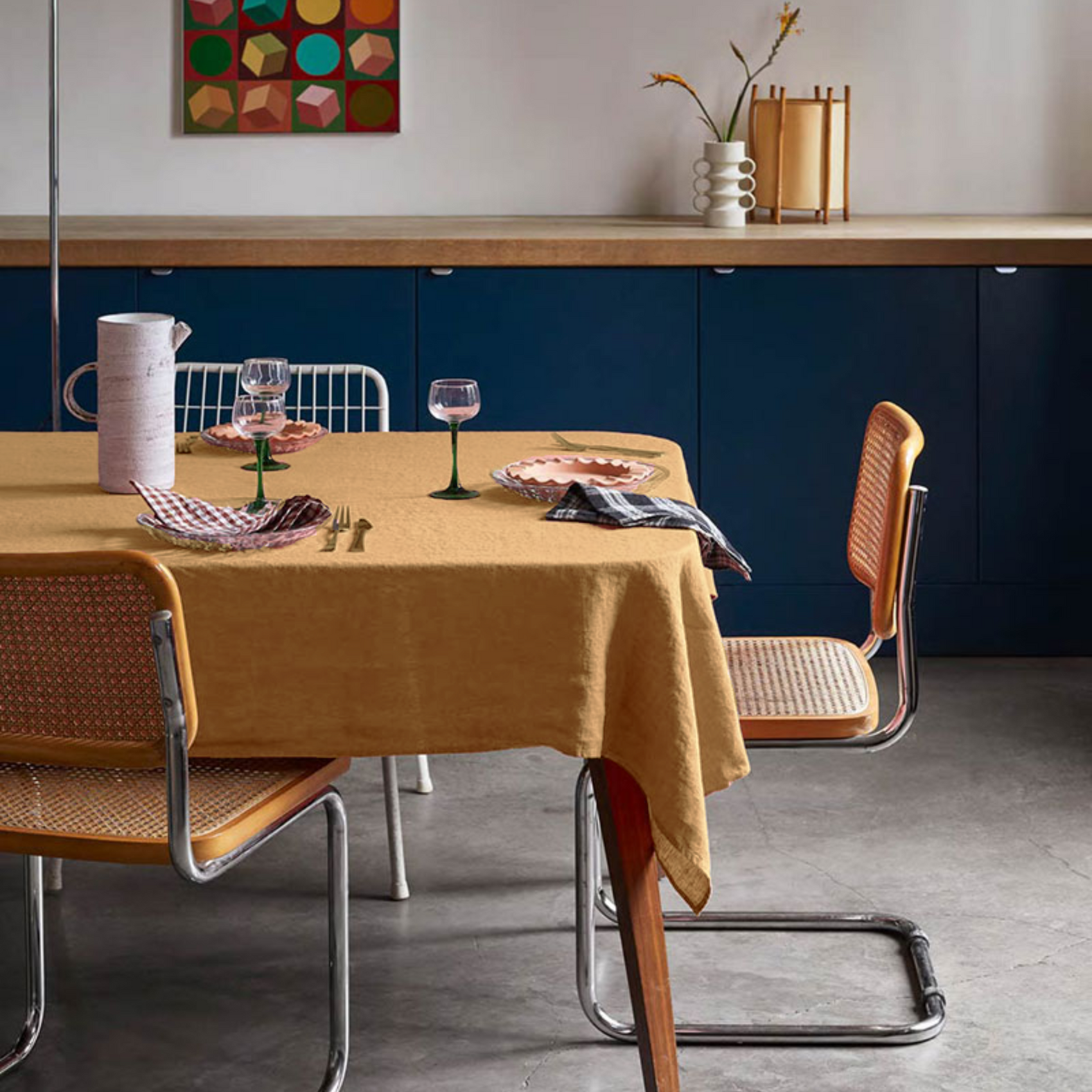 Linen Tablecloth Light Caramel