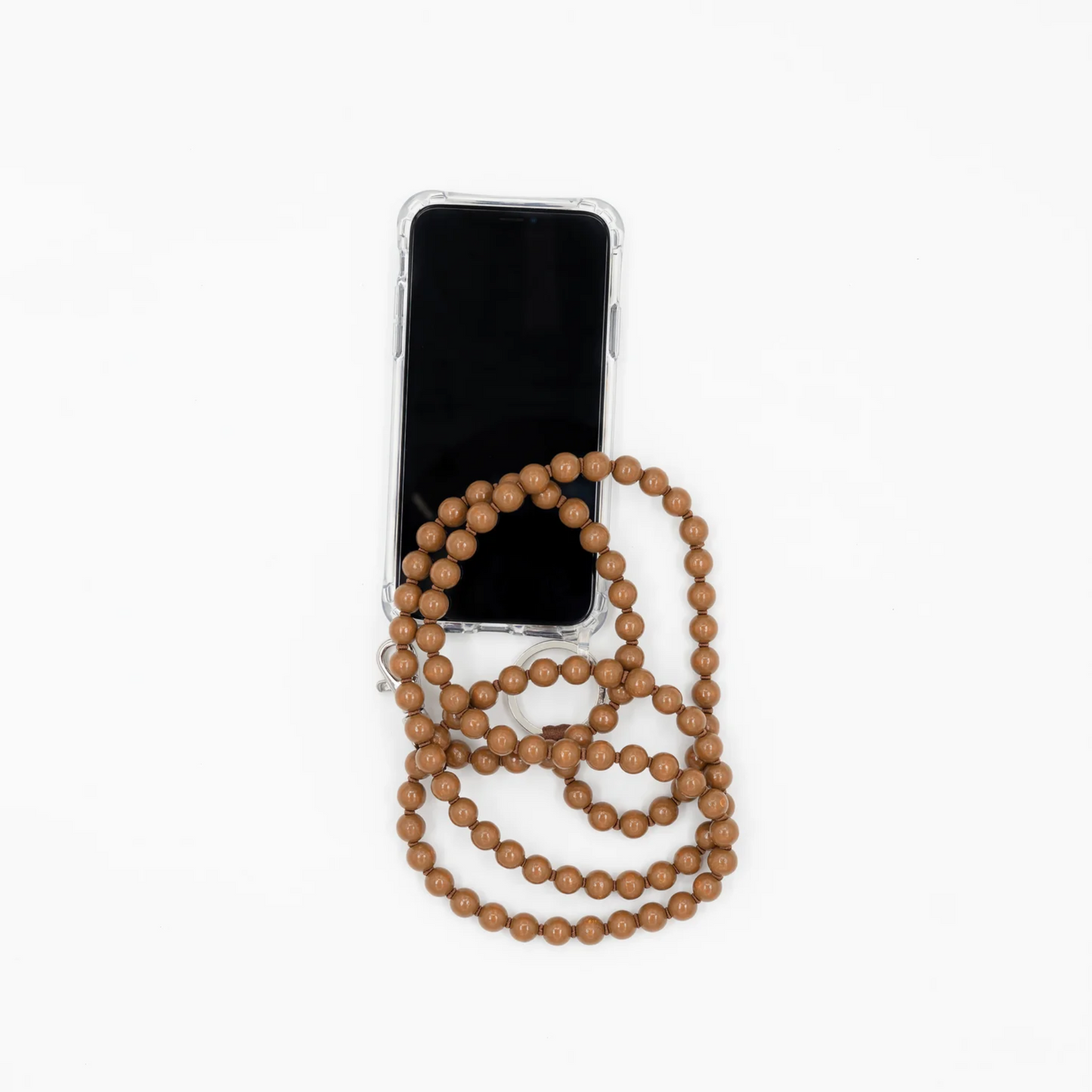 Beaded Phone Necklace Mocca