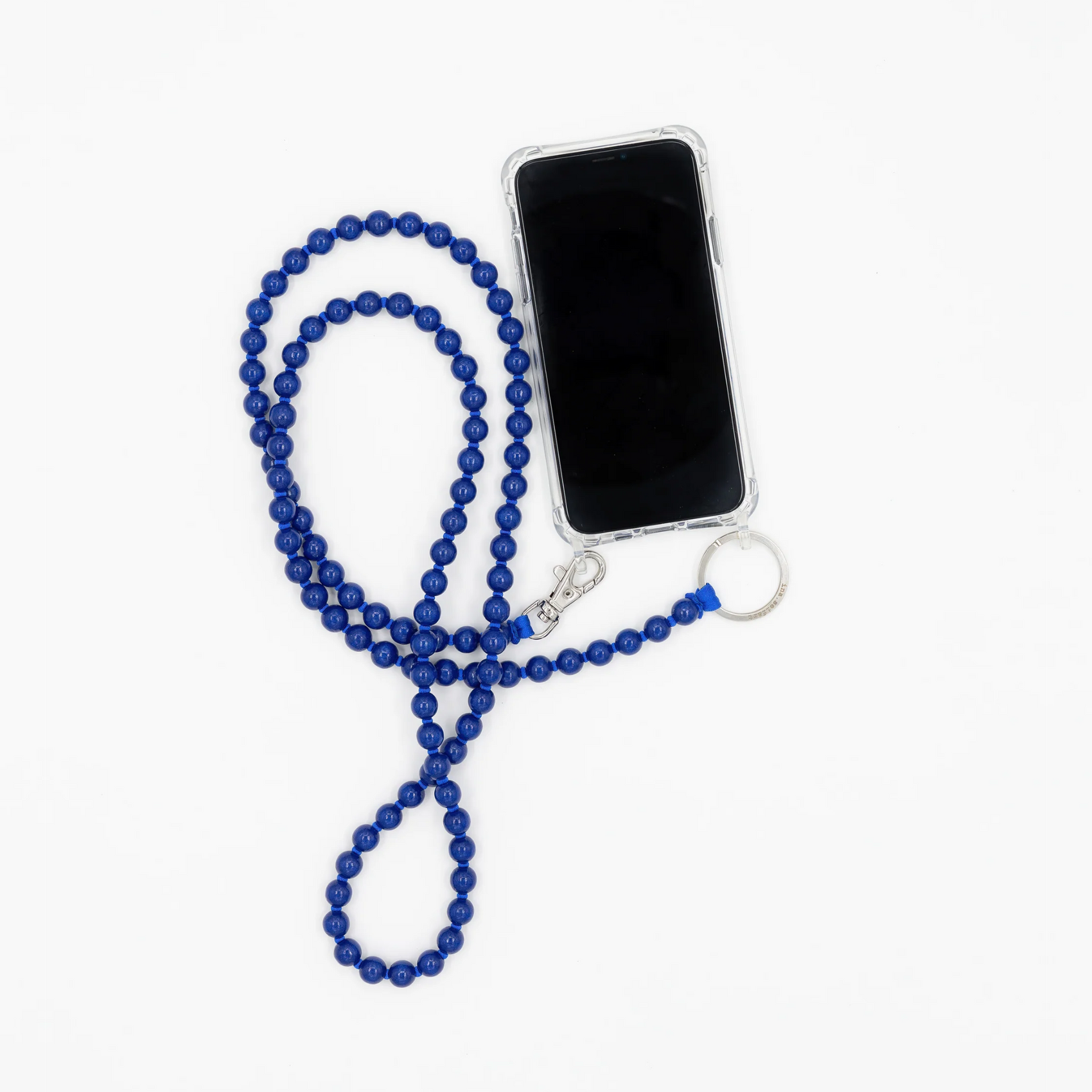 Beaded Phone Necklace Blue