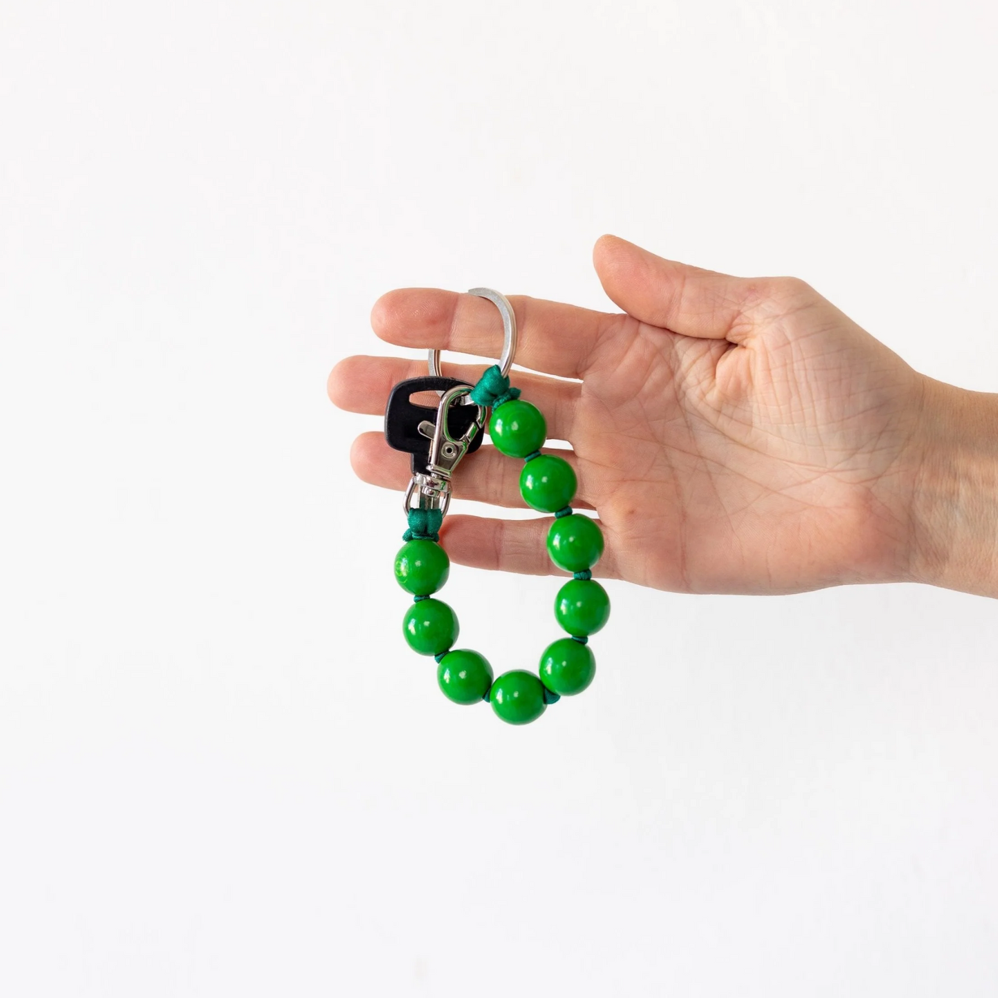Beaded Key Holder Green