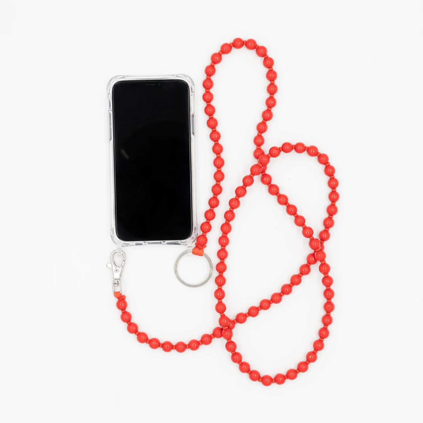 Beaded Phone Necklace Red