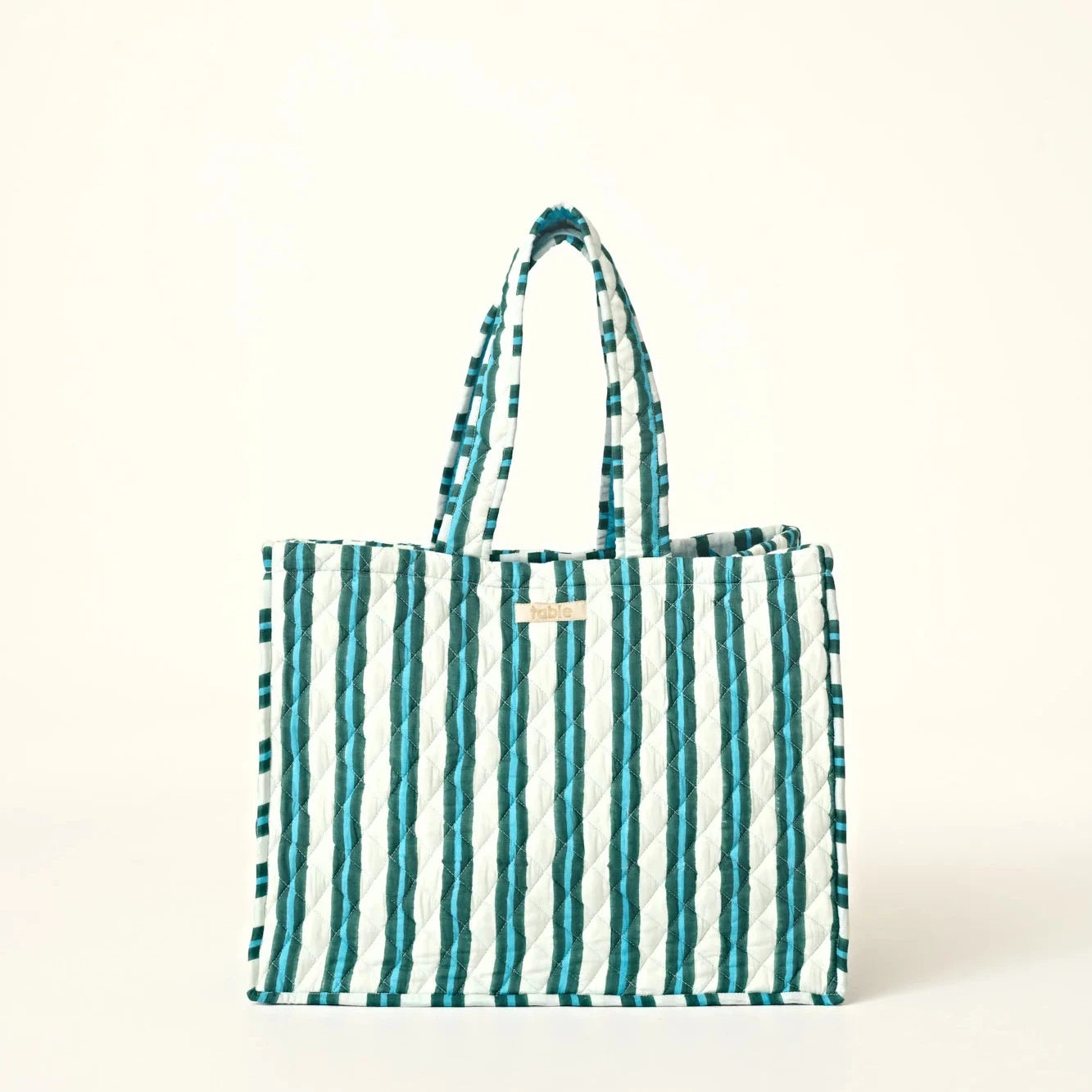 Marseille Blue/Green Quilted Tote