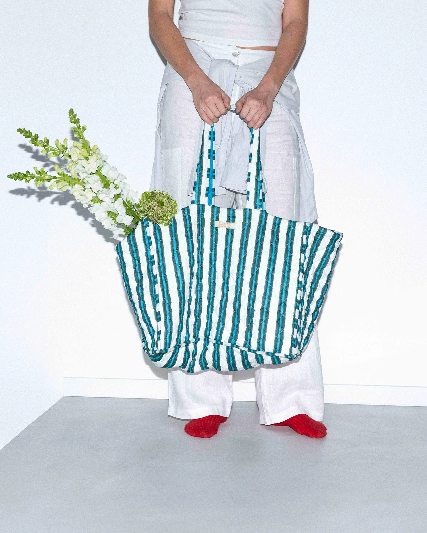 Marseille Blue/Green Quilted Tote