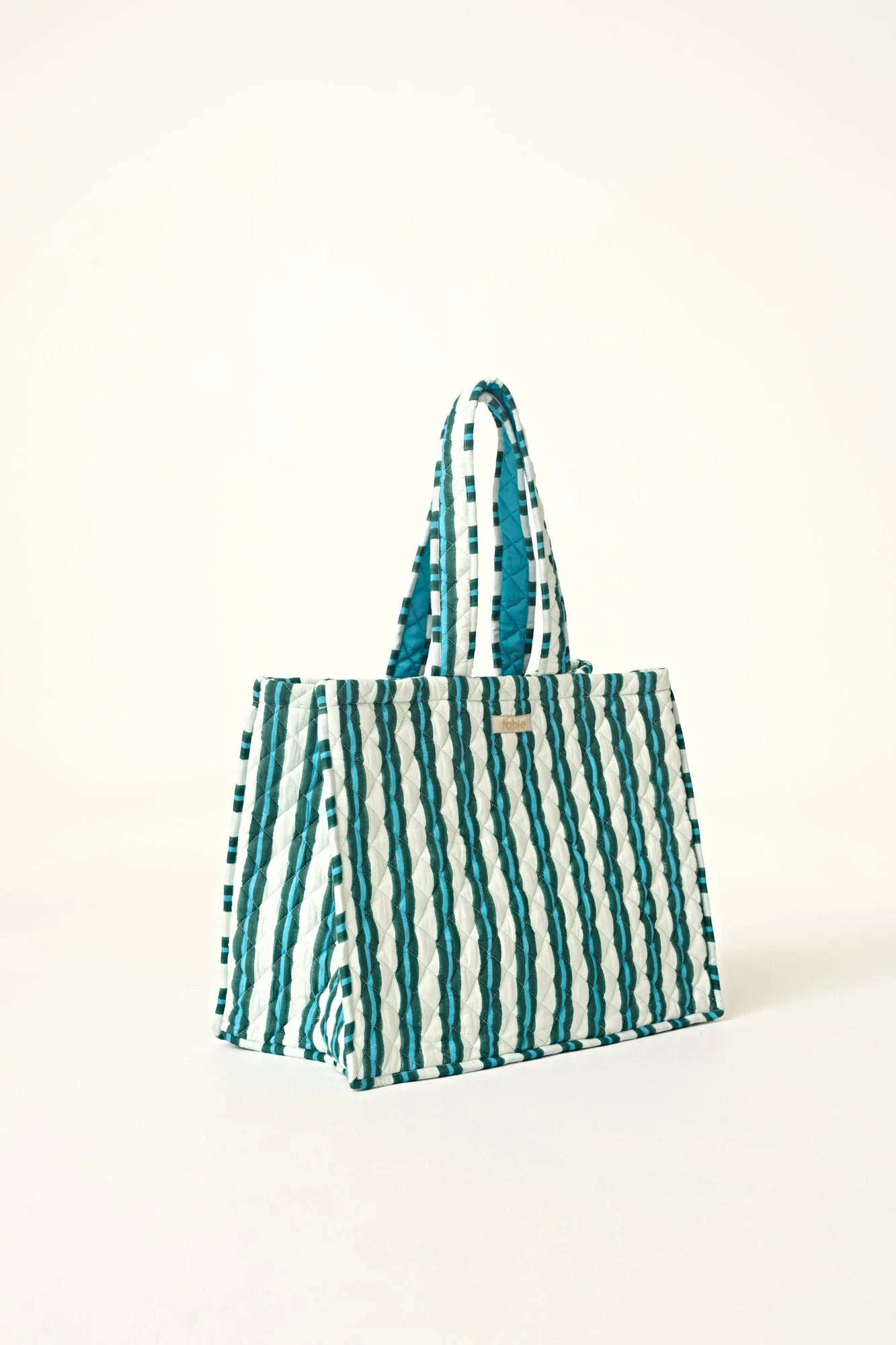 Marseille Blue/Green Quilted Tote